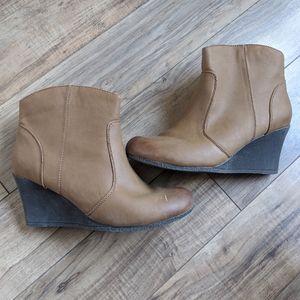 Call It Spring Brown Wedge Ankle Boots